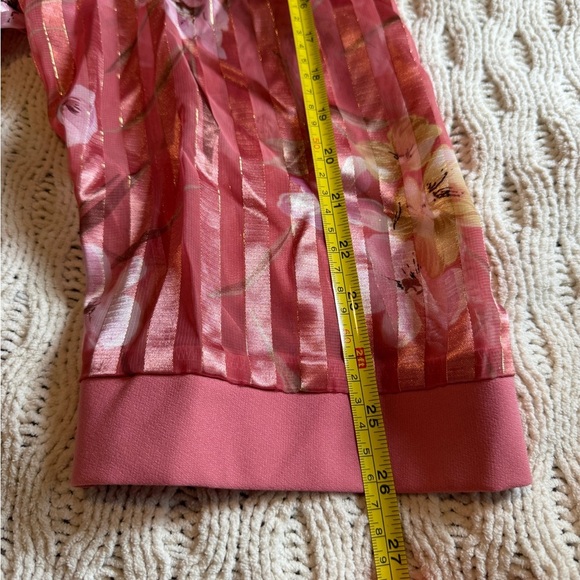 Dressbarn Floral Sheer Striped Blouse size 18W - Picture 11 of 14